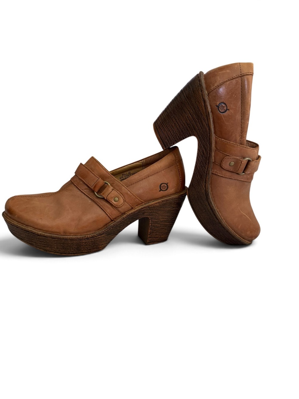 Born Tan Leather Clogs 8.5